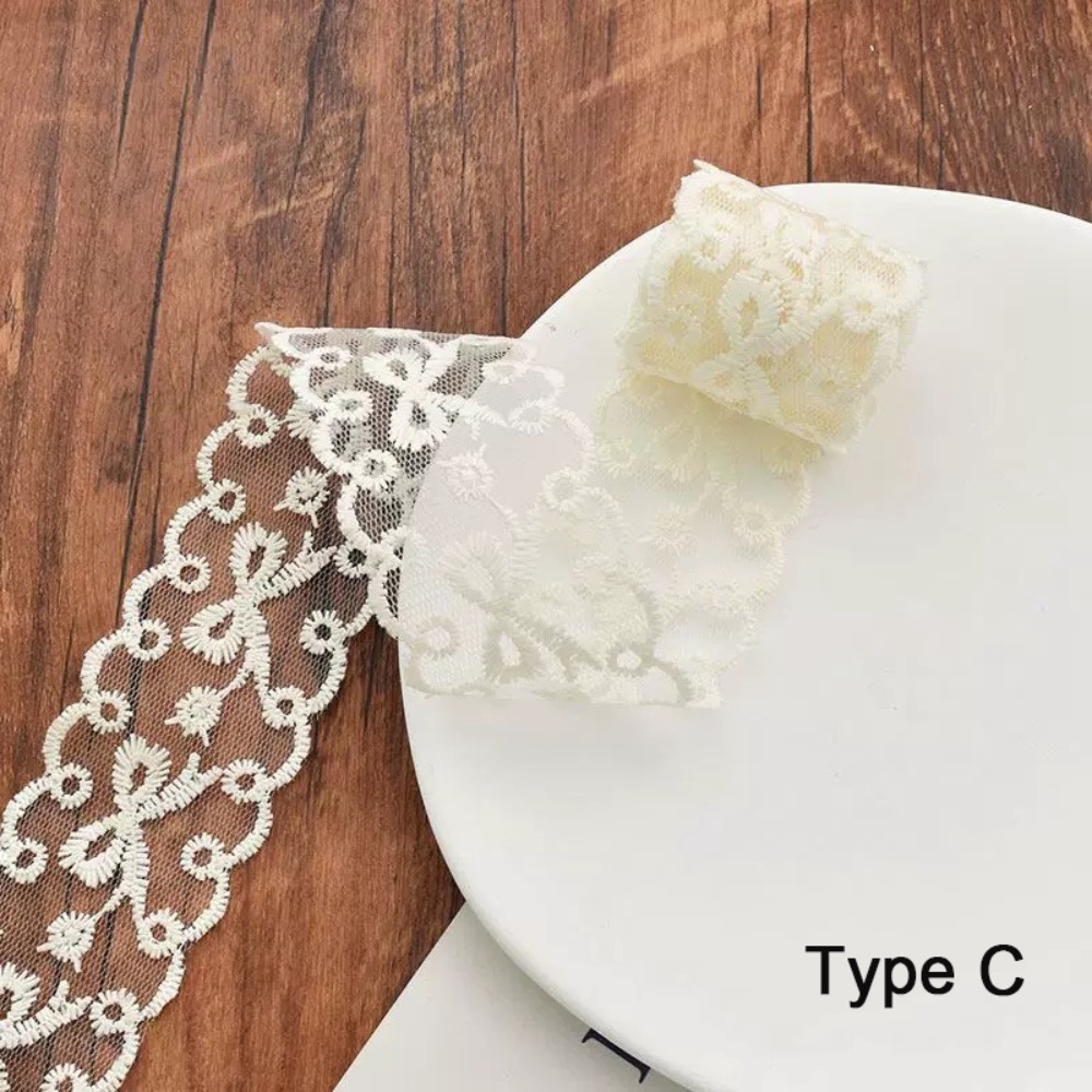 Lace Ribbon Trim - 5 Yards Pure Cotton Sewing Trim