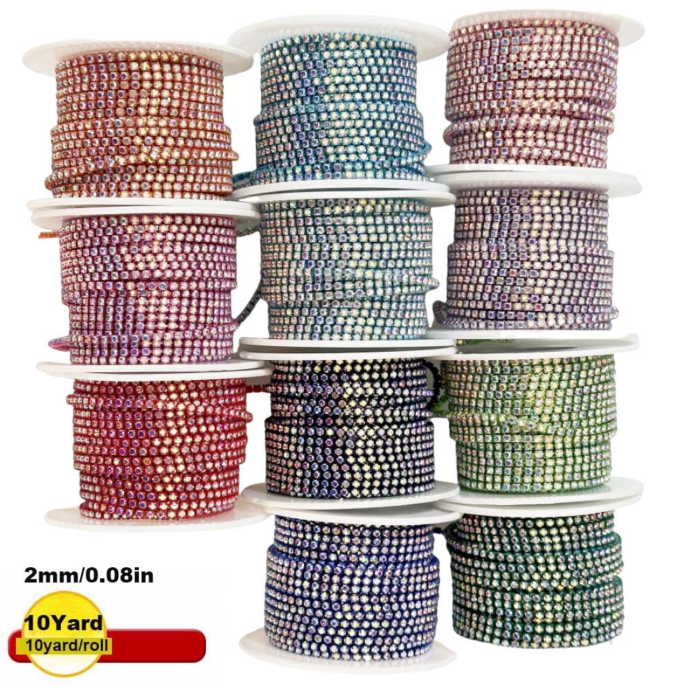 9m New 2mm Crystal AB Rhinesto - đánh giá và giá Sew On Rhinestone