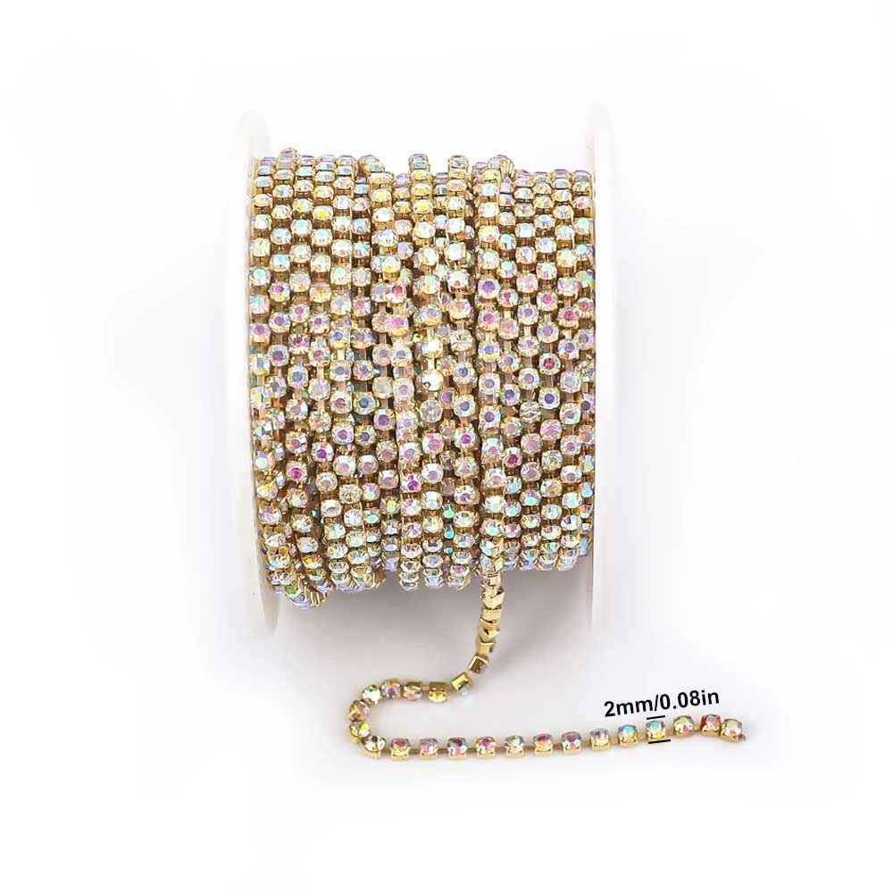 9m New 2mm Crystal AB Rhinesto - đánh giá và giá Sew On Rhinestone
