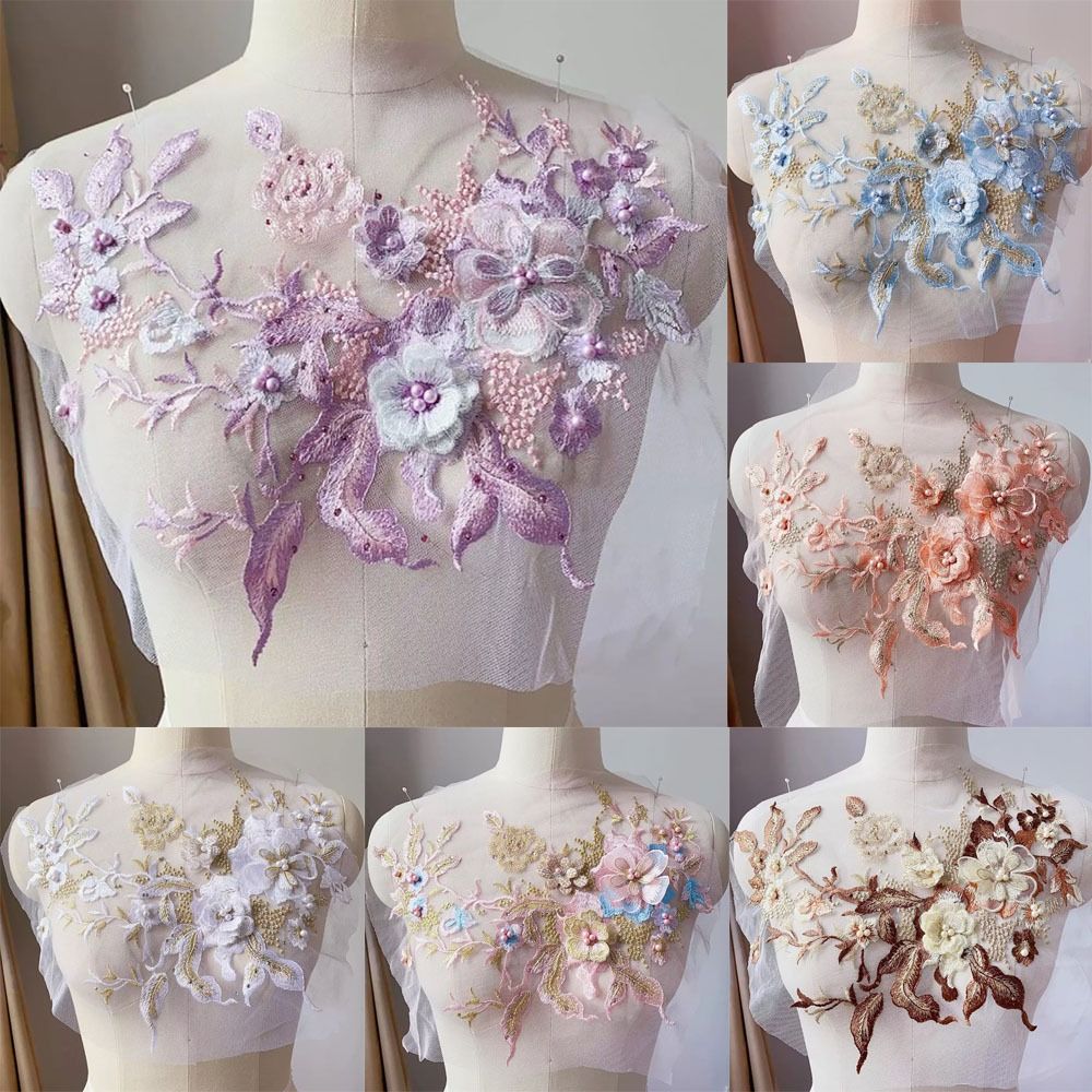 3D Flowers Beaded Lace Fabrics - đánh giá và giá Embellishments For Scrapbooking