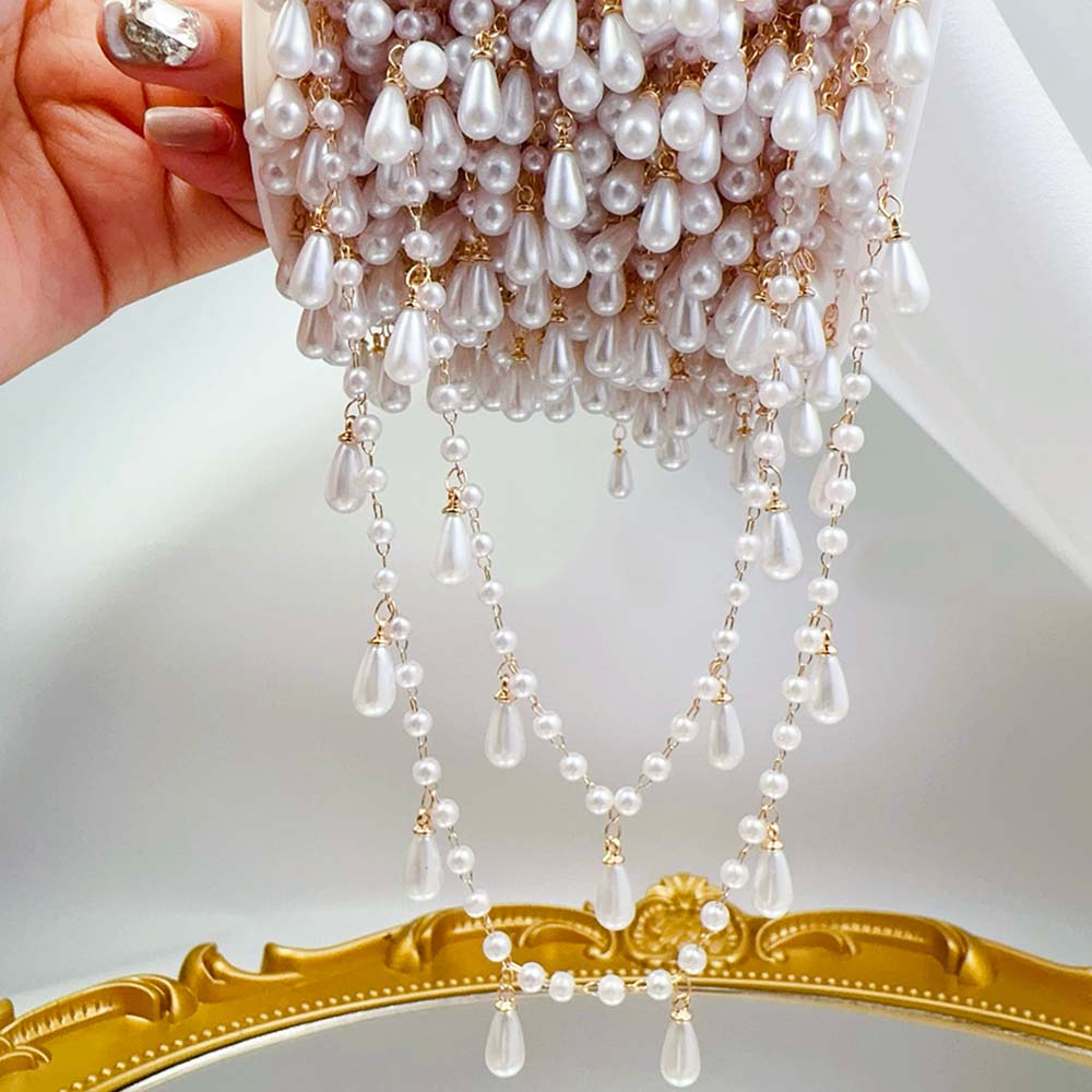 0.5M 1M Imitation Pearl Waterd - đánh giá và giá Pearl Trim Chain