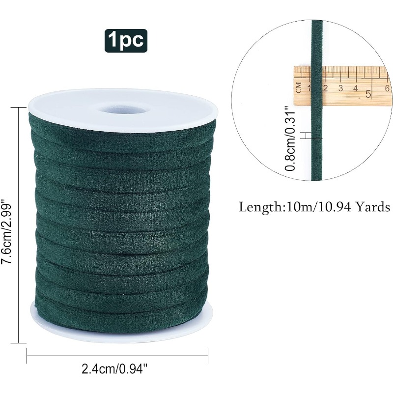 1 Roll 10m 8mm Dark Green Velv - đánh giá và giá Velvet Ribbon Roll