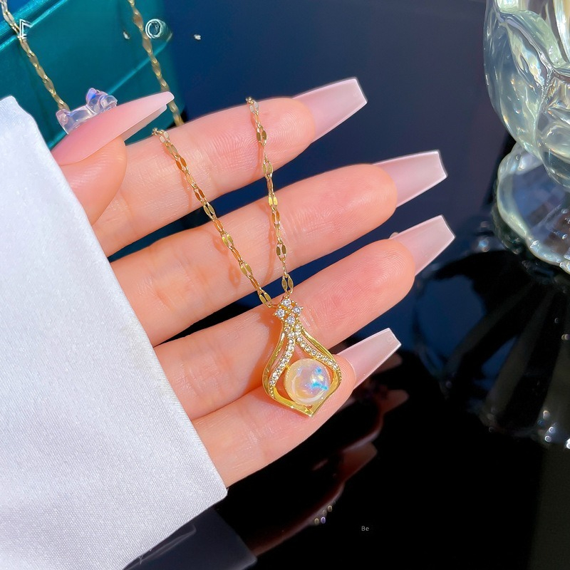 Elegant Women's K14 Gold Color - đánh giá và giá Pearl Trim Chain