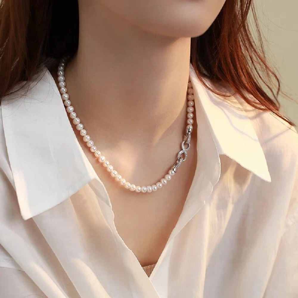 Natural Pearl Necklace Akoya A - đánh giá và giá Pearl Trim Chain