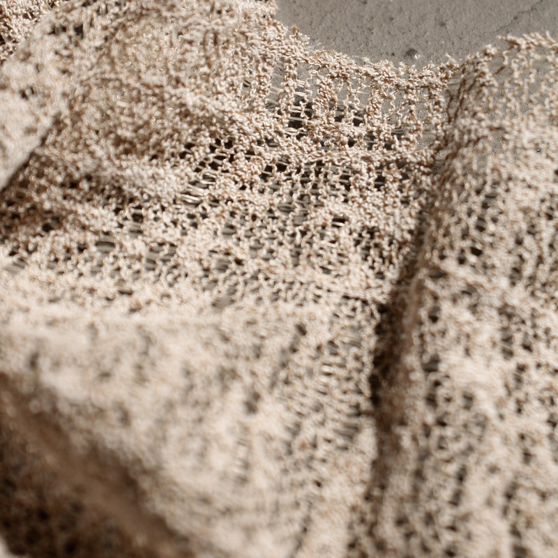 Beige Hollow Lace Woven Knitte - đánh giá và giá Crystal Mesh Fabric