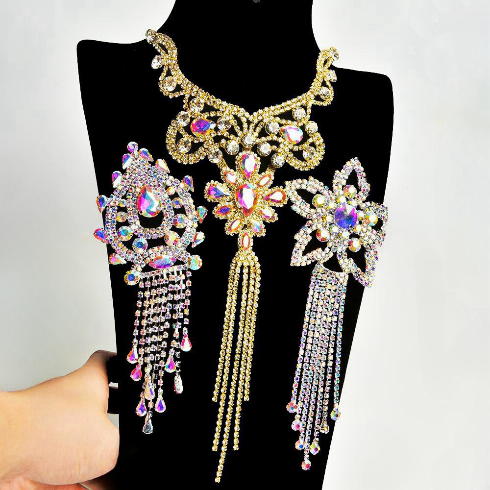 Glitter Long Tassel  Rhineston - đánh giá và giá Hotfix Rhinestone Sheet
