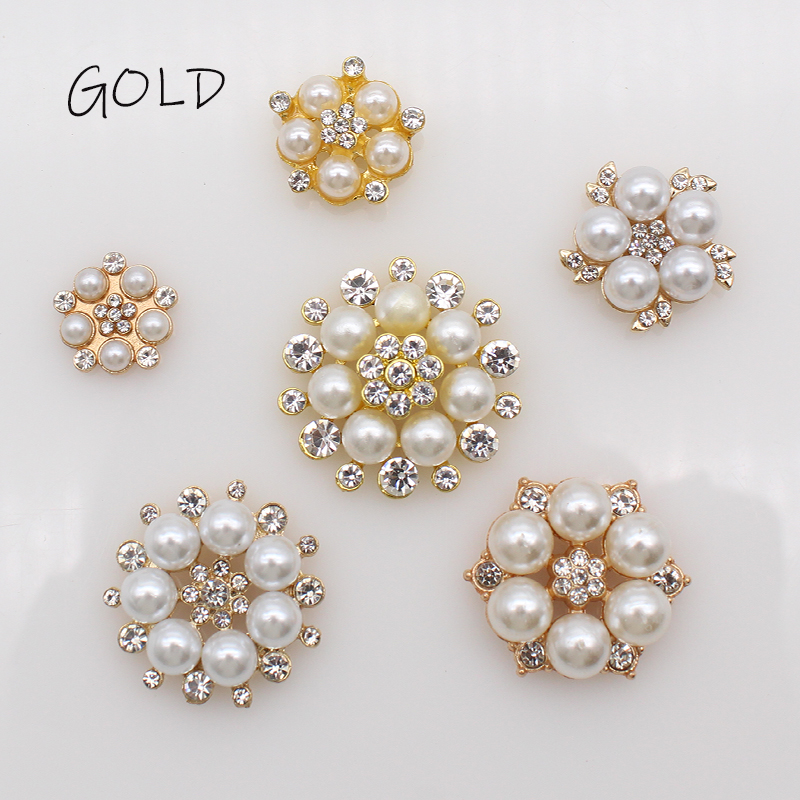 10pcs Gold/Silver Alloy Pearl  - đánh giá và giá Sew On Rhinestone